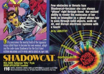 1994 Fleer Marvel Universe #116 Shadowcat Back