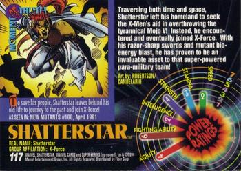 1994 Fleer Marvel Universe #117 Shatterstar Back