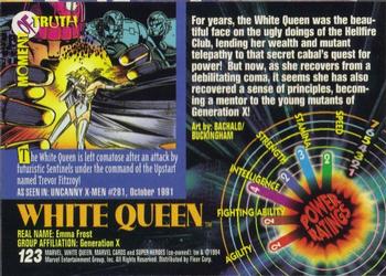 1994 Fleer Marvel Universe #123 White Queen Back