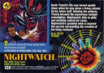 1994 Fleer Marvel Universe #128 Nightwatch Back