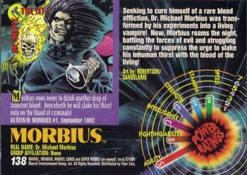 1994 Fleer Marvel Universe #138 Morbius Back