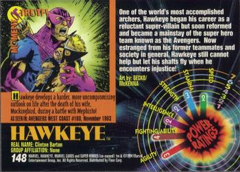 1994 Fleer Marvel Universe #148 Hawkeye Back