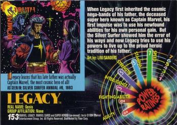 1994 Fleer Marvel Universe #153 Legacy Back