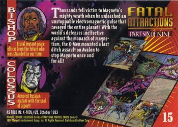 1994 Fleer Marvel Universe #15 Bishop / Colossus Back