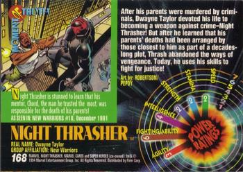 1994 Fleer Marvel Universe #168 Night Thrasher Back