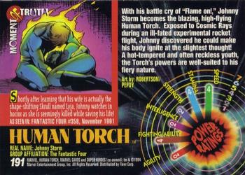 1994 Fleer Marvel Universe #191 Human Torch Back