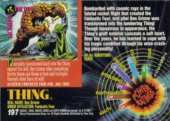 1994 Fleer Marvel Universe #197 Thing Back