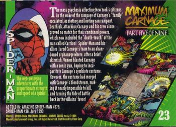 1994 Fleer Marvel Universe #23 Spider-Man Back