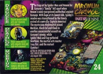 1994 Fleer Marvel Universe #24 Dagger, Morbius, Deathlok Back