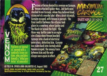 1994 Fleer Marvel Universe #27 Venom Back