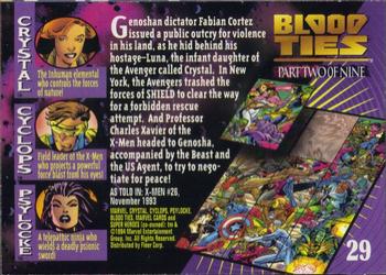 1994 Fleer Marvel Universe #29 Crystal, Cyclops & Psylocke Back