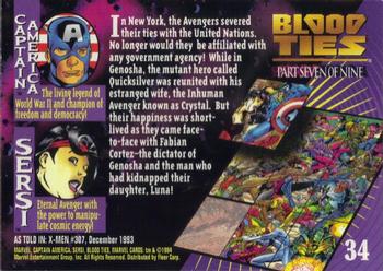 1994 Fleer Marvel Universe #34 Sersi & Captain America Back