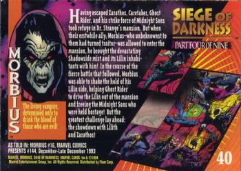 1994 Fleer Marvel Universe #40 Morbius Back