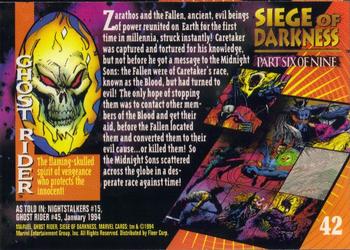 1994 Fleer Marvel Universe #42 Ghost Rider Back