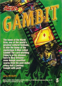 1994 Fleer Marvel Universe #5 Gambit FF Back