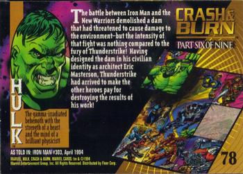 1994 Fleer Marvel Universe #78 Hulk Back