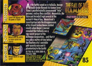 1994 Fleer Marvel Universe #85 Bloodhawk, Krystalin & Meanstreak Back