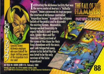 1994 Fleer Marvel Universe #88 Loki 2099 Back