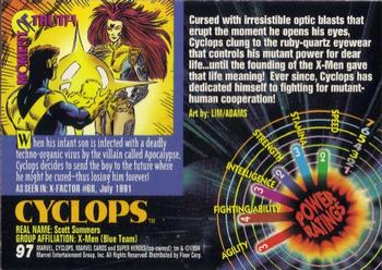 1994 Fleer Marvel Universe #97 Cyclops Back