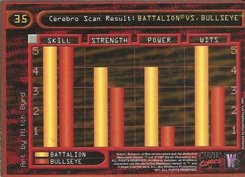 1997 Fleer/SkyBox Marvel vs. Wildstorm #35 Battalion vs. Bullseye Back