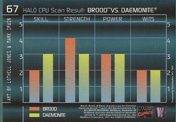 1997 Fleer/SkyBox Marvel vs. Wildstorm #67 Brood vs. Daemonite Back
