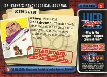 1996 Fleer/SkyBox Marvel Vision #12 Kingpin Back