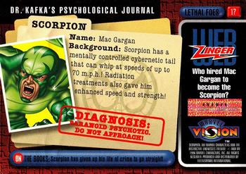 1996 Fleer/SkyBox Marvel Vision #17 Scorpion Back