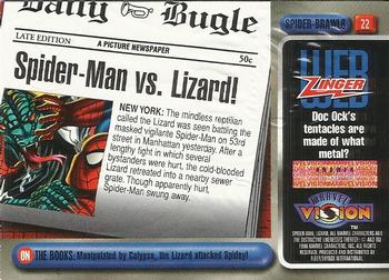 1996 Fleer/SkyBox Marvel Vision #22 Spider-Man vs. Lizard Back