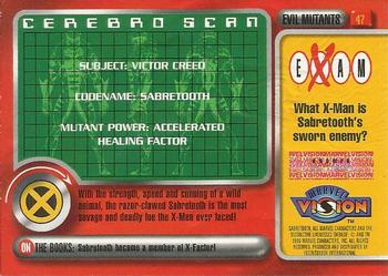 1996 Fleer/SkyBox Marvel Vision #47 Sabretooth Back