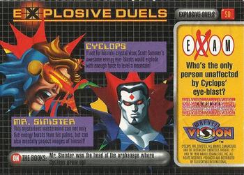 1996 Fleer/SkyBox Marvel Vision #50 Cyclops vs. Mr. Sinister Back