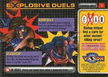 1996 Fleer/SkyBox Marvel Vision #51 Gambit vs. Bishop Back