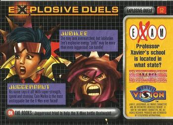 1996 Fleer/SkyBox Marvel Vision #52 Jubilee vs. Juggernaut Back