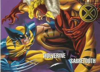 1996 Fleer/SkyBox Marvel Vision #54 Wolverine vs. Sabretooth Front