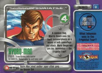 1996 Fleer/SkyBox Marvel Vision #61 Hydro-Man Back