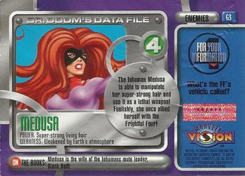 1996 Fleer/SkyBox Marvel Vision #63 Medusa Back