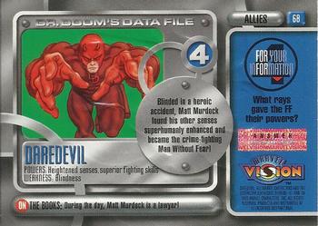 1996 Fleer/SkyBox Marvel Vision #68 Daredevil Back