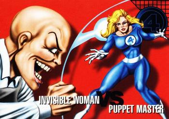 1996 Fleer/SkyBox Marvel Vision #75 Invisible Woman vs. Puppet Master Front