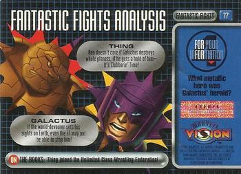 1996 Fleer/SkyBox Marvel Vision #77 Thing vs. Galactus Back