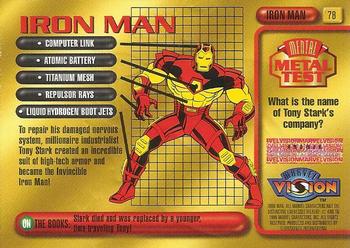 1996 Fleer/SkyBox Marvel Vision #78 Iron Man Back