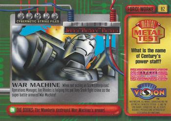 1996 Fleer/SkyBox Marvel Vision #82 War Machine Back