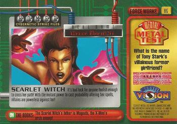 1996 Fleer/SkyBox Marvel Vision #86 Scarlet Witch Back