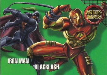 1996 Fleer/SkyBox Marvel Vision #95 Iron Man vs. Blacklash Front
