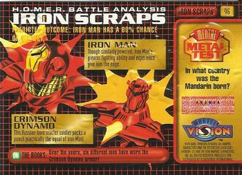 1996 Fleer/SkyBox Marvel Vision #96 Iron Man vs. Crimson Dynamo Back