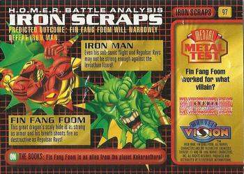 1996 Fleer/SkyBox Marvel Vision #97 Iron Man vs. Fin Fang Foom Back