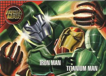 1996 Fleer/SkyBox Marvel Vision #99 Iron Man vs. Titanium Man Front