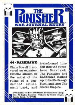 1992 Comic Images Punisher Guts and Gunpowder (Punisher War Journal) #44 Darkhawk Back