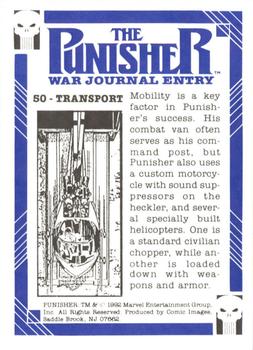 1992 Comic Images Punisher Guts and Gunpowder (Punisher War Journal) #50 Transport Back