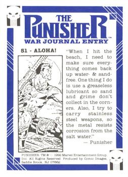 1992 Comic Images Punisher Guts and Gunpowder (Punisher War Journal) #51 Aloha! Back