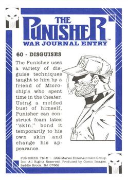 1992 Comic Images Punisher Guts and Gunpowder (Punisher War Journal) #60 Disguises Back
