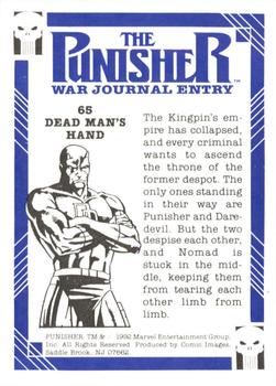 1992 Comic Images Punisher Guts and Gunpowder (Punisher War Journal) #65 Dead Man's Hand Back